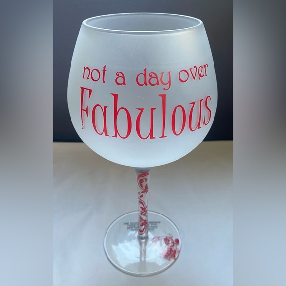 A Taste of Sass Other - A Taste o Sass Wine Glass- not a day over Fabulous- novelty / milestone bday NIB